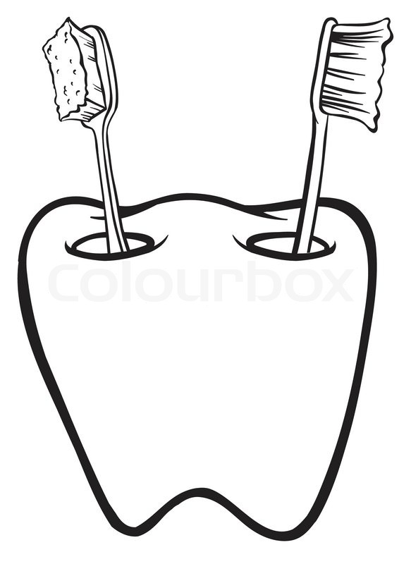 583x800 A Tooth Shaped Toothbrush Holder Stock Vector Colourbox