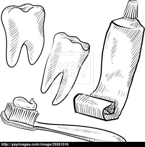 506x512 Dental Hygiene Objects Sketch Sketch Amp Drawing