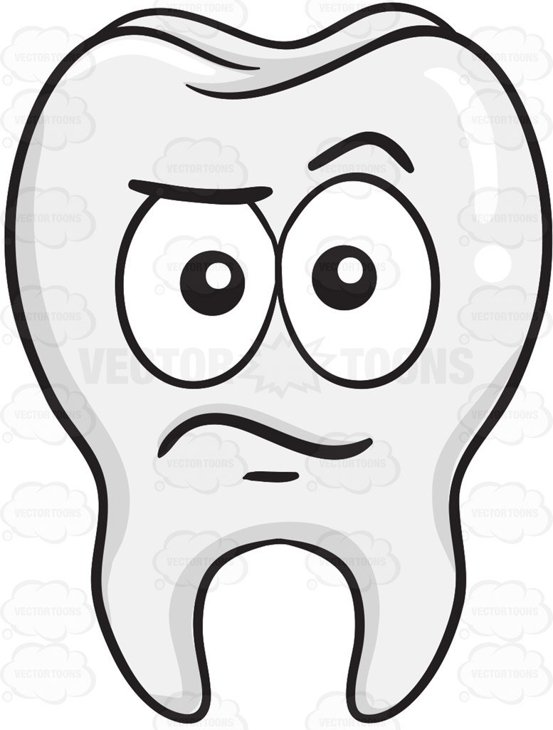 777x1024 Doubtful Look On Tooth Cartoon Clipart