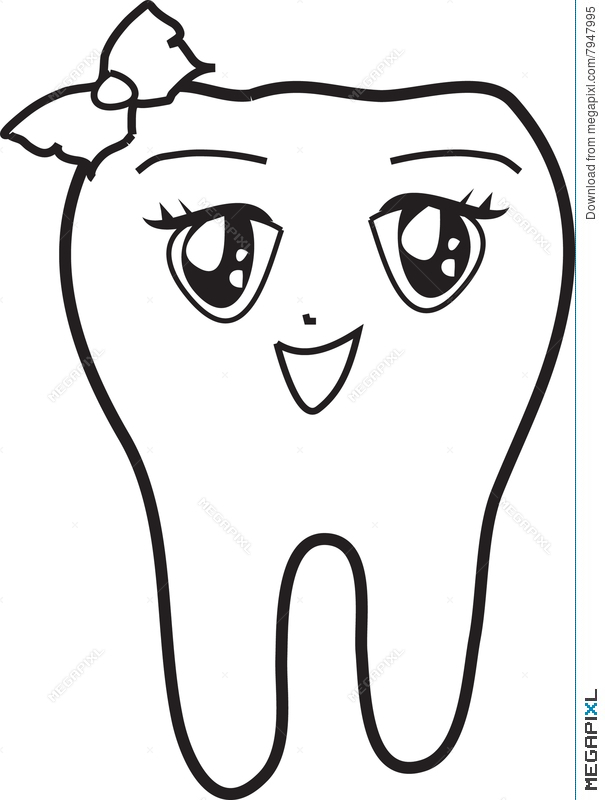 605x800 Girly Cartoon Tooth Illustration 7947995