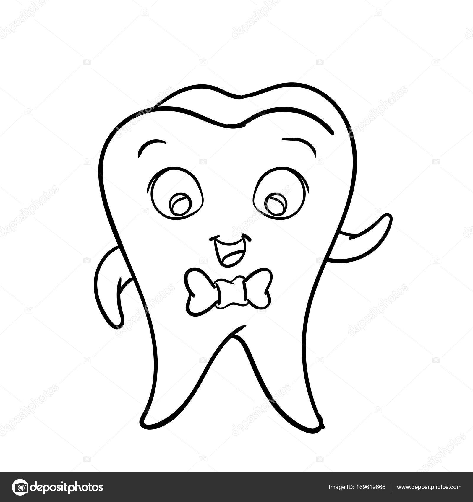 1600x1700 Cartoon Tooth Character Vector Character Design Stock Vector