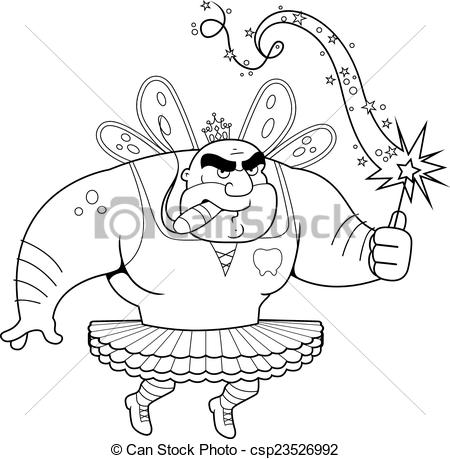 450x459 A Cartoon Tooth Fairy Man In A Tutu. Eps Vectors
