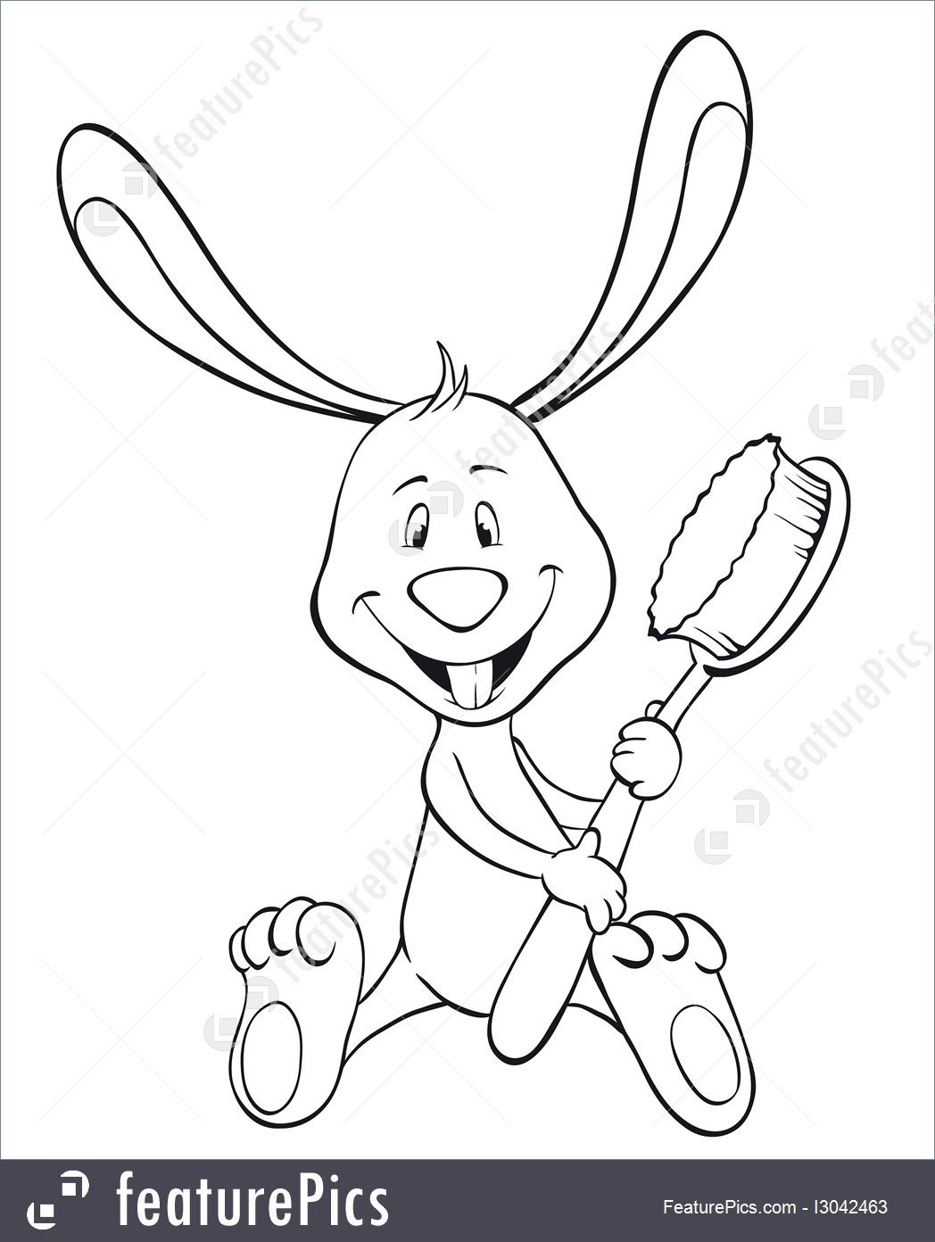 1048x1392 Illustration Of Bunny And Toothbrush