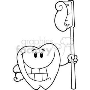 300x300 Royalty Free 2923 Happy Smiling Tooth With Toothbrush 380475