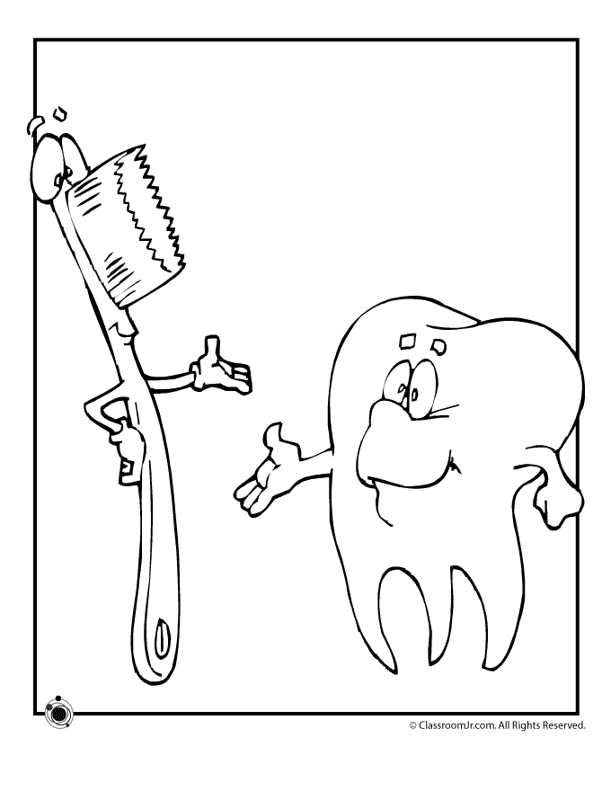 680x880 Toothbrush Coloring Page