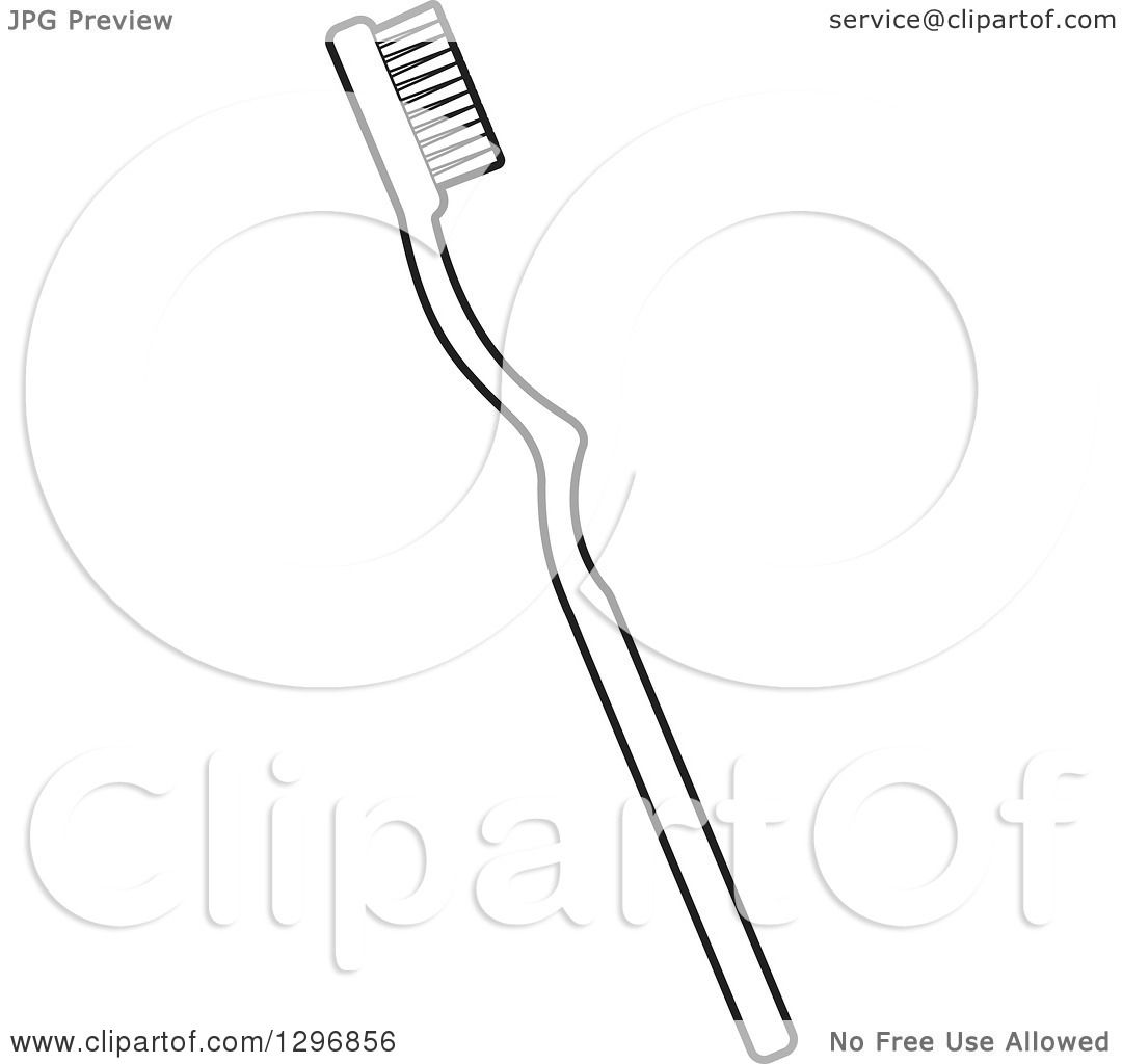 1080x1024 Clipart Of A Cartoon Lineart Toothbrush