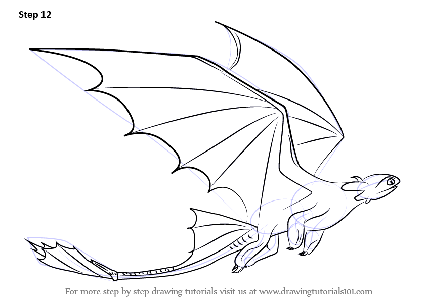 842x596 Learn How To Draw Toothless Flying From How To Train Your Dragon