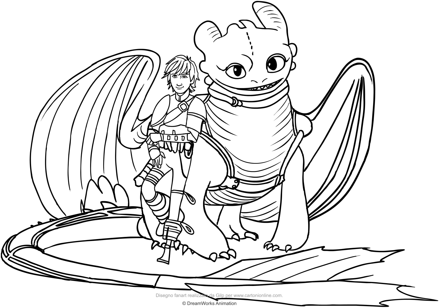 1412x992 Hiccup And Toothless The Dragon Coloring Pages