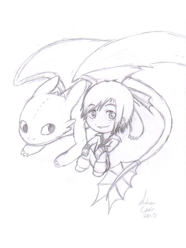 600x800 Chibified Hiccup And Toothless By Weirderstar