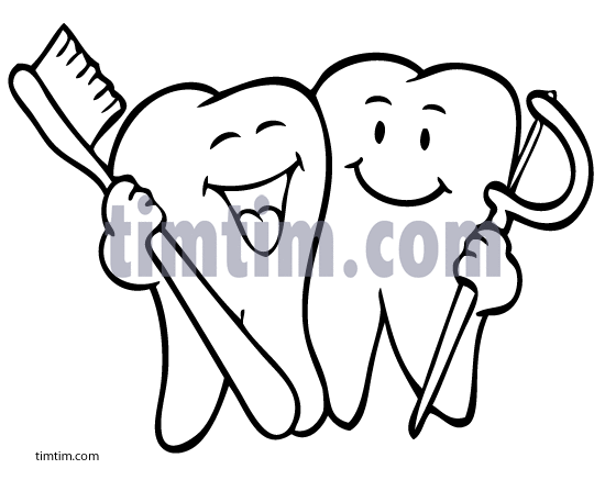 550x437 Free Drawing Of 2 Happy Teeth Bw From The Category Diet Amp Health