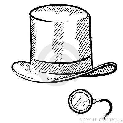 400x400 Monocle And Top Hat Sketch Sketch Journal Sketches