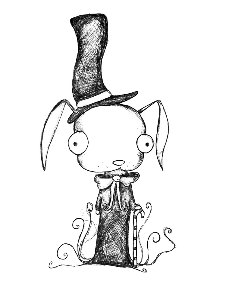 750x1000 Top Hat Bunny By Grimxbunny Redbubble