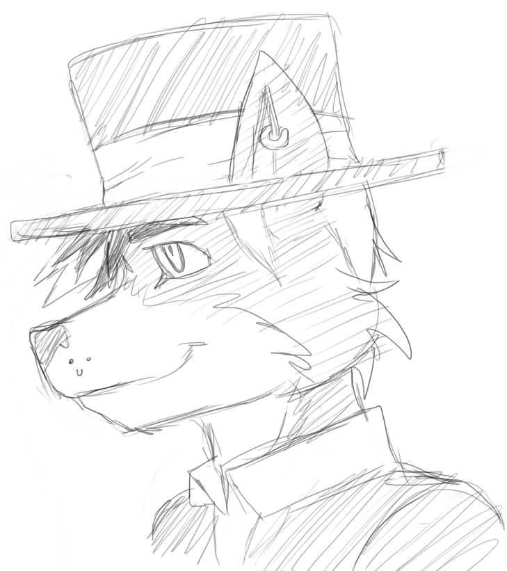 729x821 Top Hat Wolf By Tster