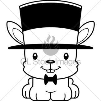 325x325 Cartoon Smiling Bunny Top Hat Gl Stock Images