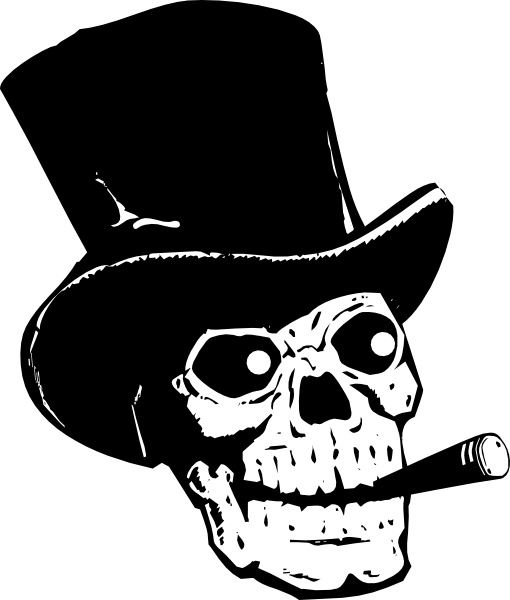 510x600 Skull With Top Hat And Ccigar Clip Art Free Vector In Open Office