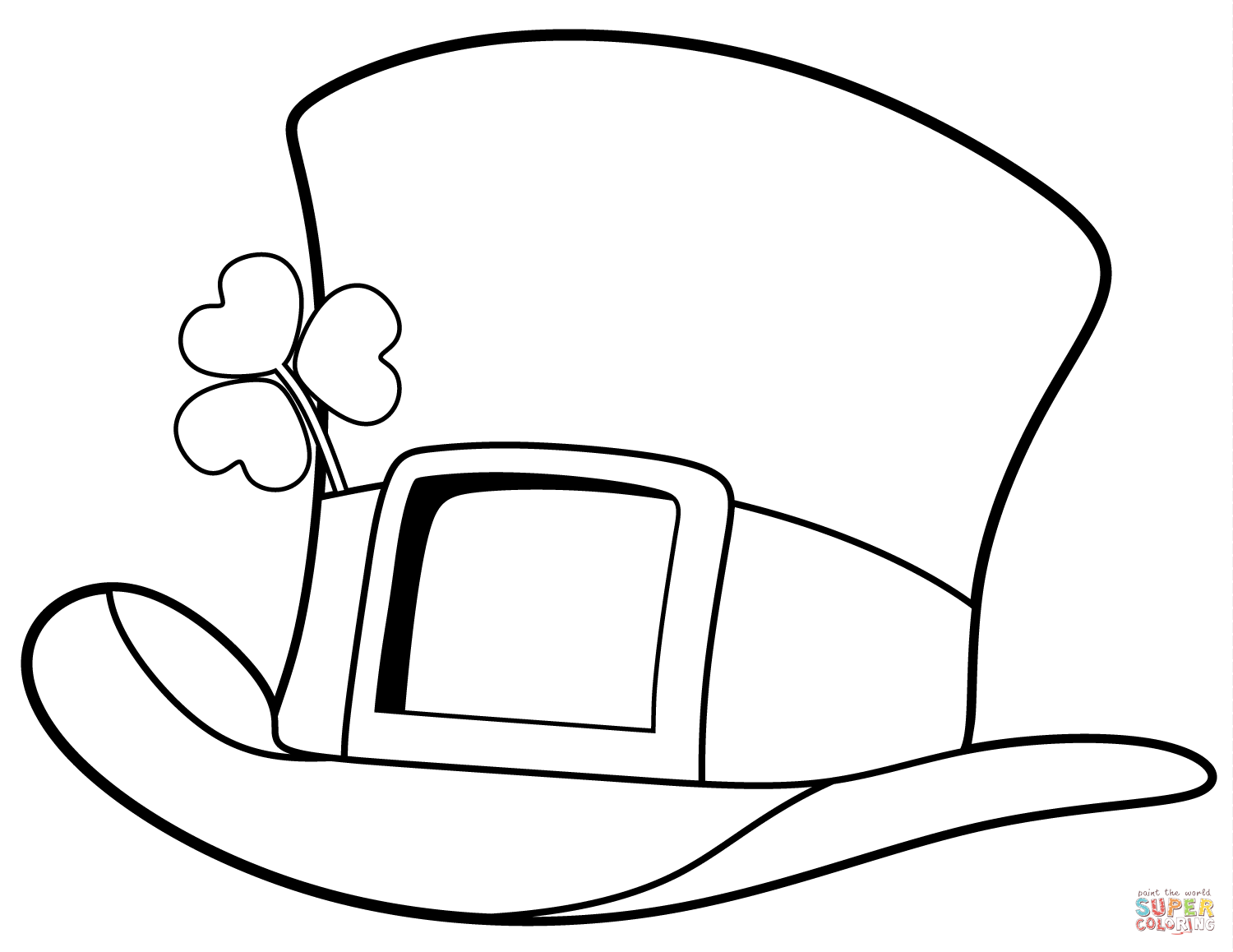 1500x1158 St. Patrick Day Top Hat Coloring Page Free Printable Coloring Pages