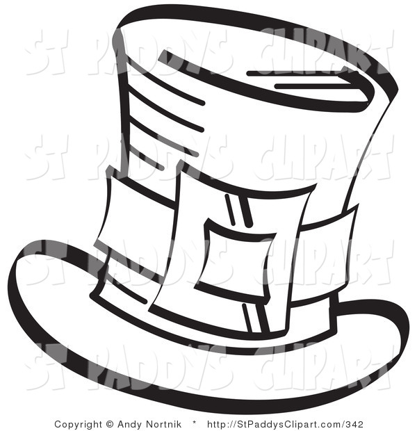 600x620 Vector Clip Art Of A St Patricks Day Black And White Leprechaun