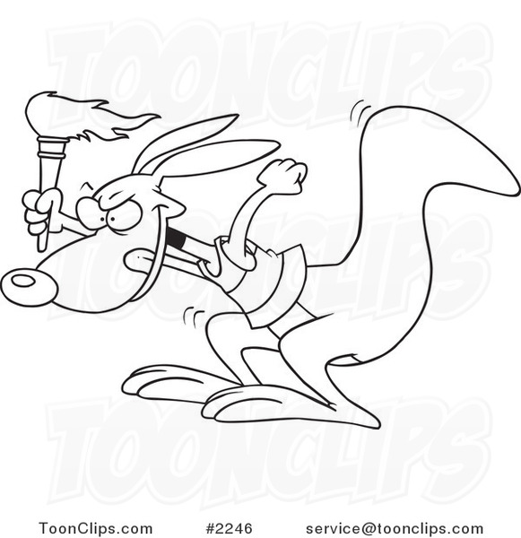 581x600 Cartoon Blacknd White Line Drawing Ofn Olympic Kangaroo