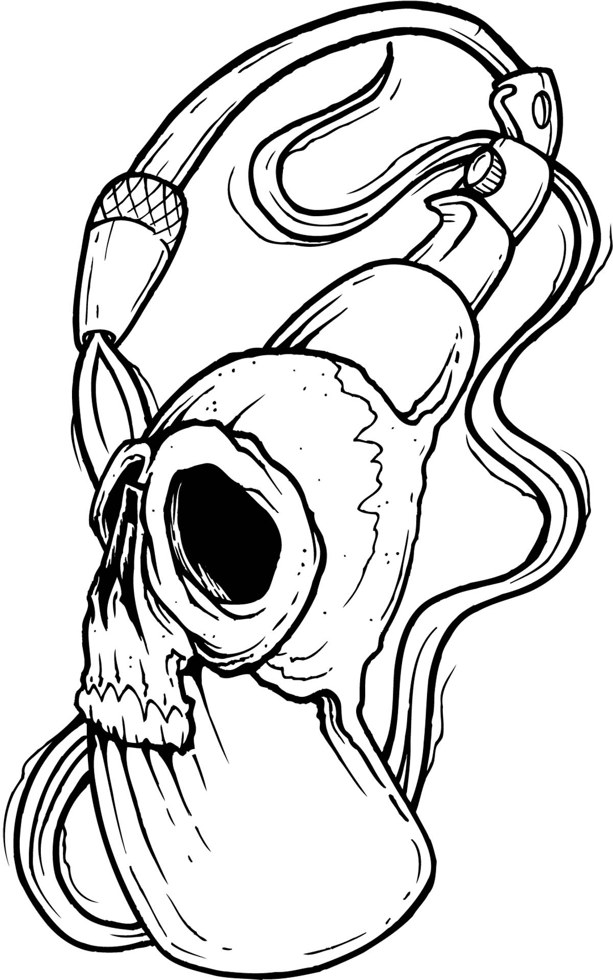 1200x1917 Skull Torch Drawing Pictures, Tattoo Design