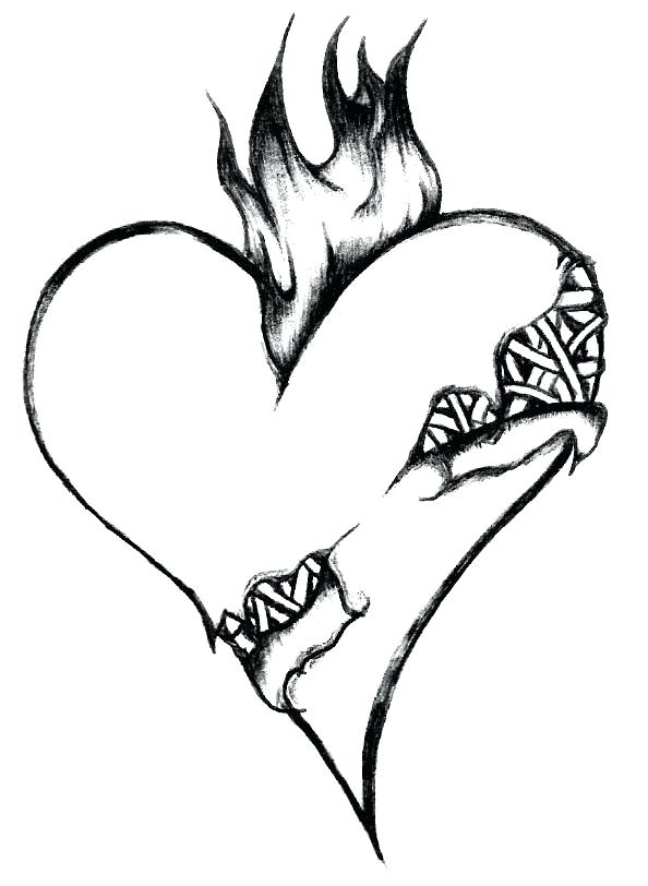 594x812 Broken Heart Coloring Pages Torn Heart By Broken Heart Coloring