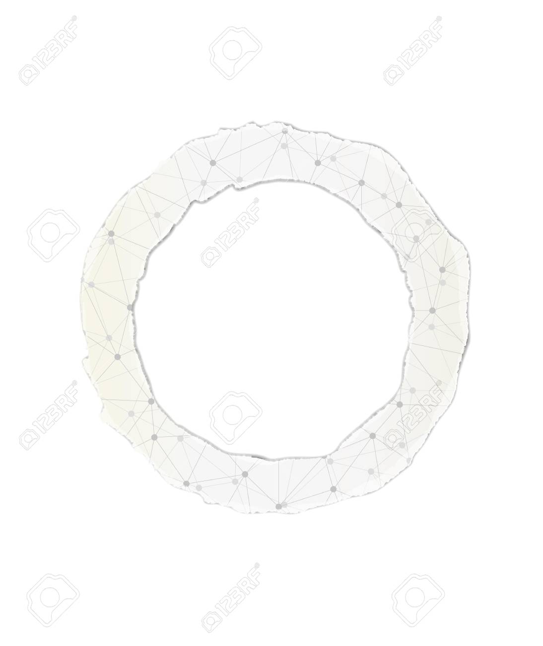 1094x1300 Paper Circle From Torn Paper With Connected Lines And Dots Royalty