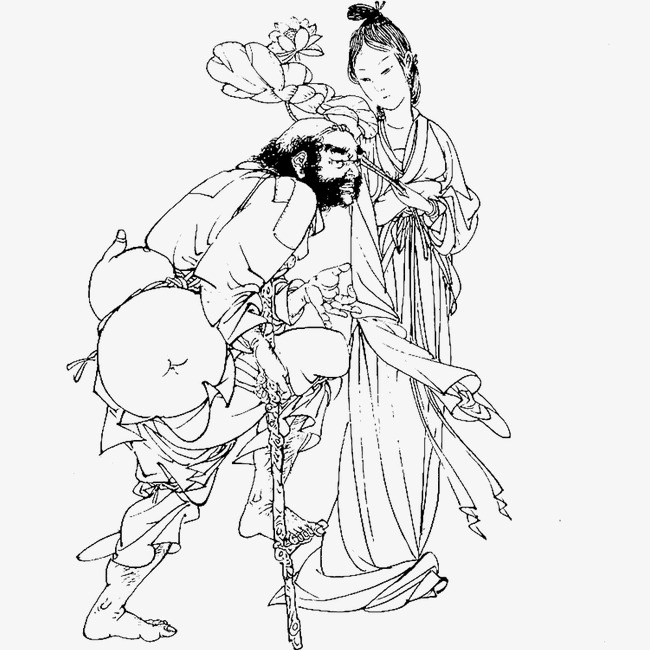 650x650 The Eight Immortals, Torrent, Line Drawing Png Image For Free Download