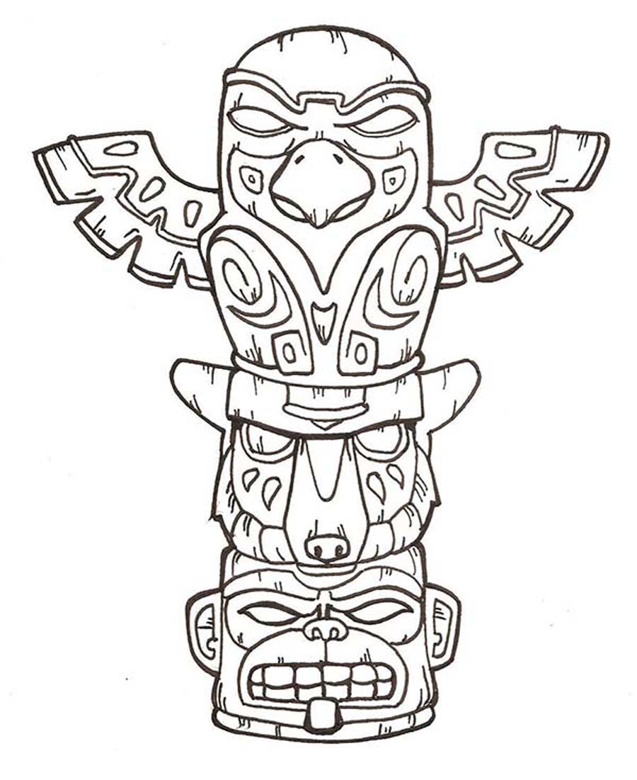 900x1101 Printable Totem Pole Coloring Pages Coloring Me Scrapbook