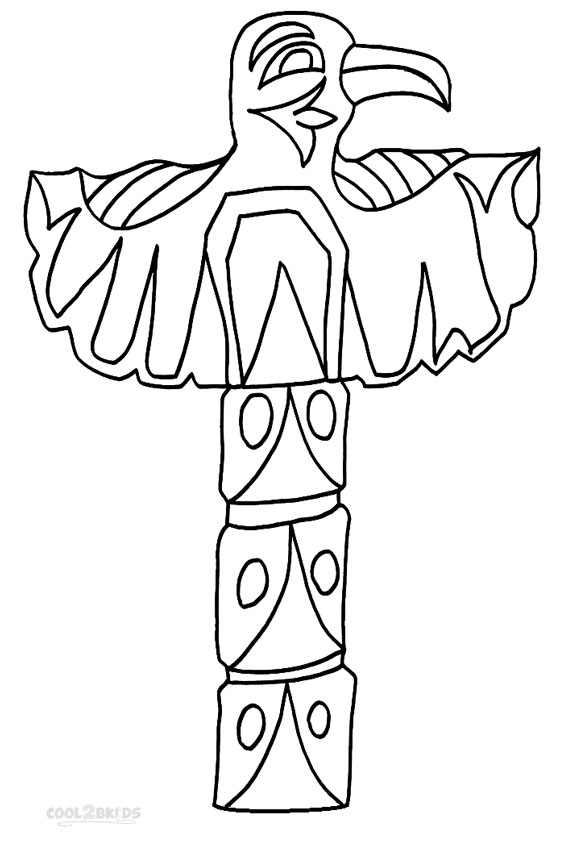 585x850 Printable Totem Pole Coloring Pages For Kids Cool2bkids