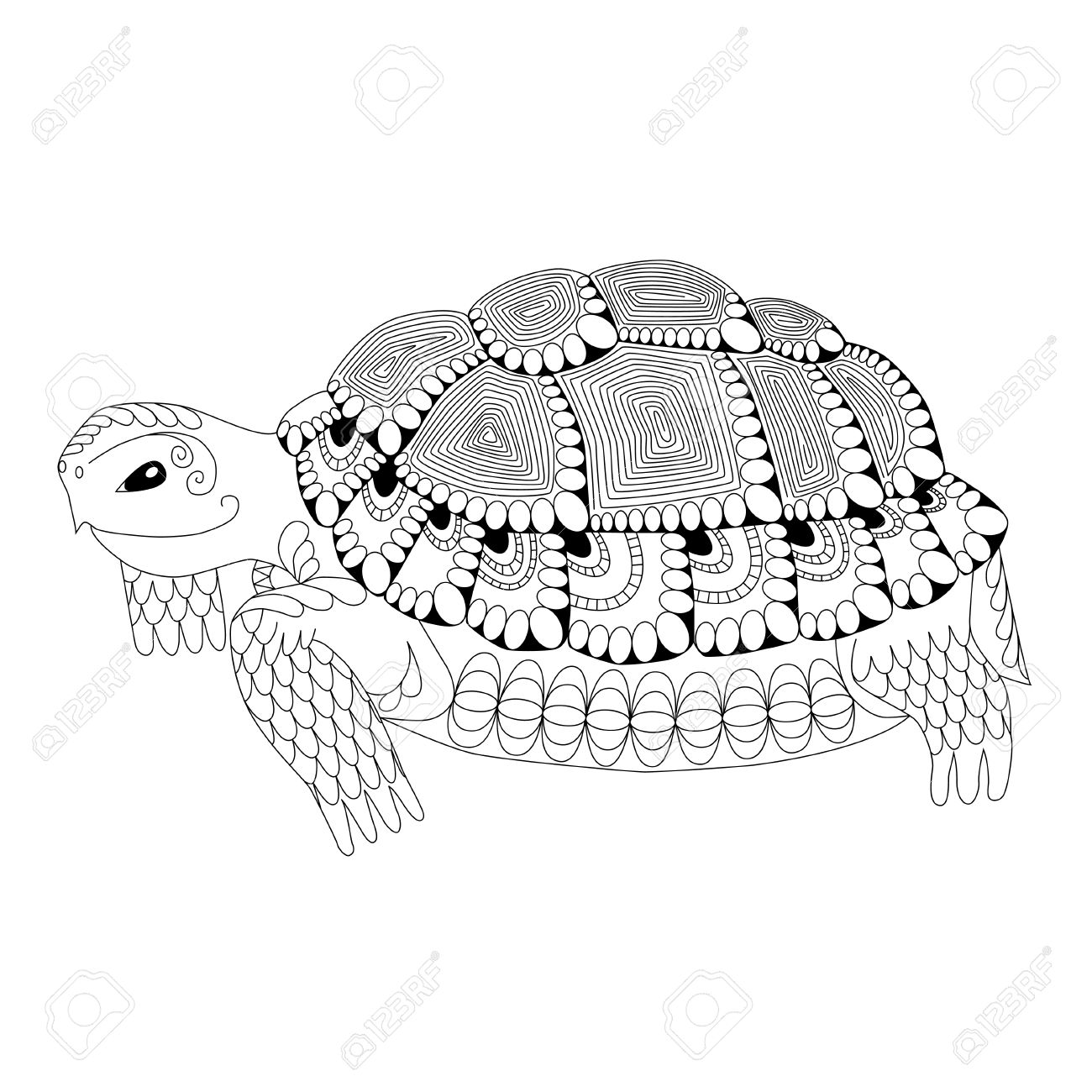 1300x1300 Totem Animal. Drawing Turtle For Coloring Page, Shirt Design
