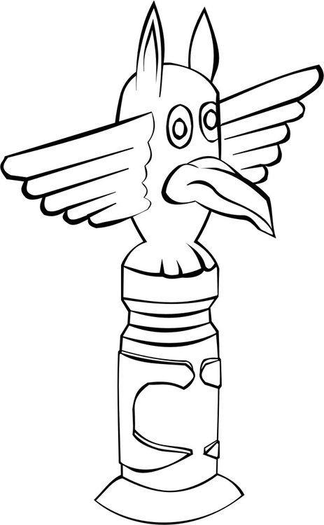 463x750 Coloring Page Totem Pole