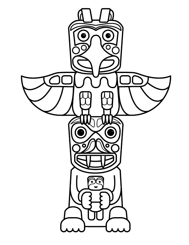 612x792 Totem Pole Coloring Pages For Kids End Of The Year