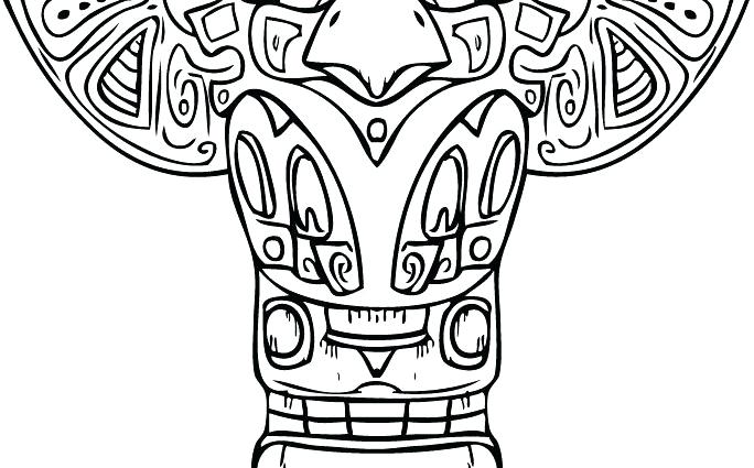 684x425 Totem Pole Coloring Pages Various Tribe Totem Poles Coloring Page