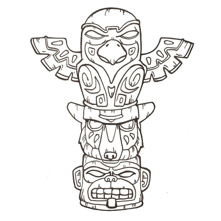 760x760 Coloriage Totem Shaman Object Totems