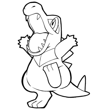 400x450 Totodile Lineart By Yumezaka