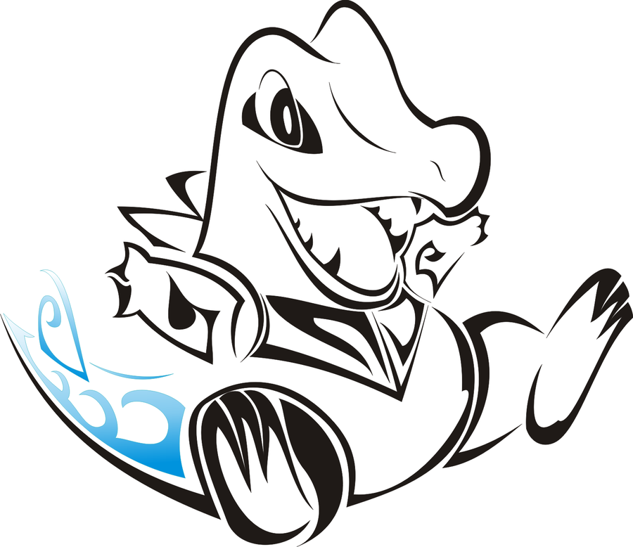 900x778 Tribal Totodile Tattoo By Newtoniannocturn