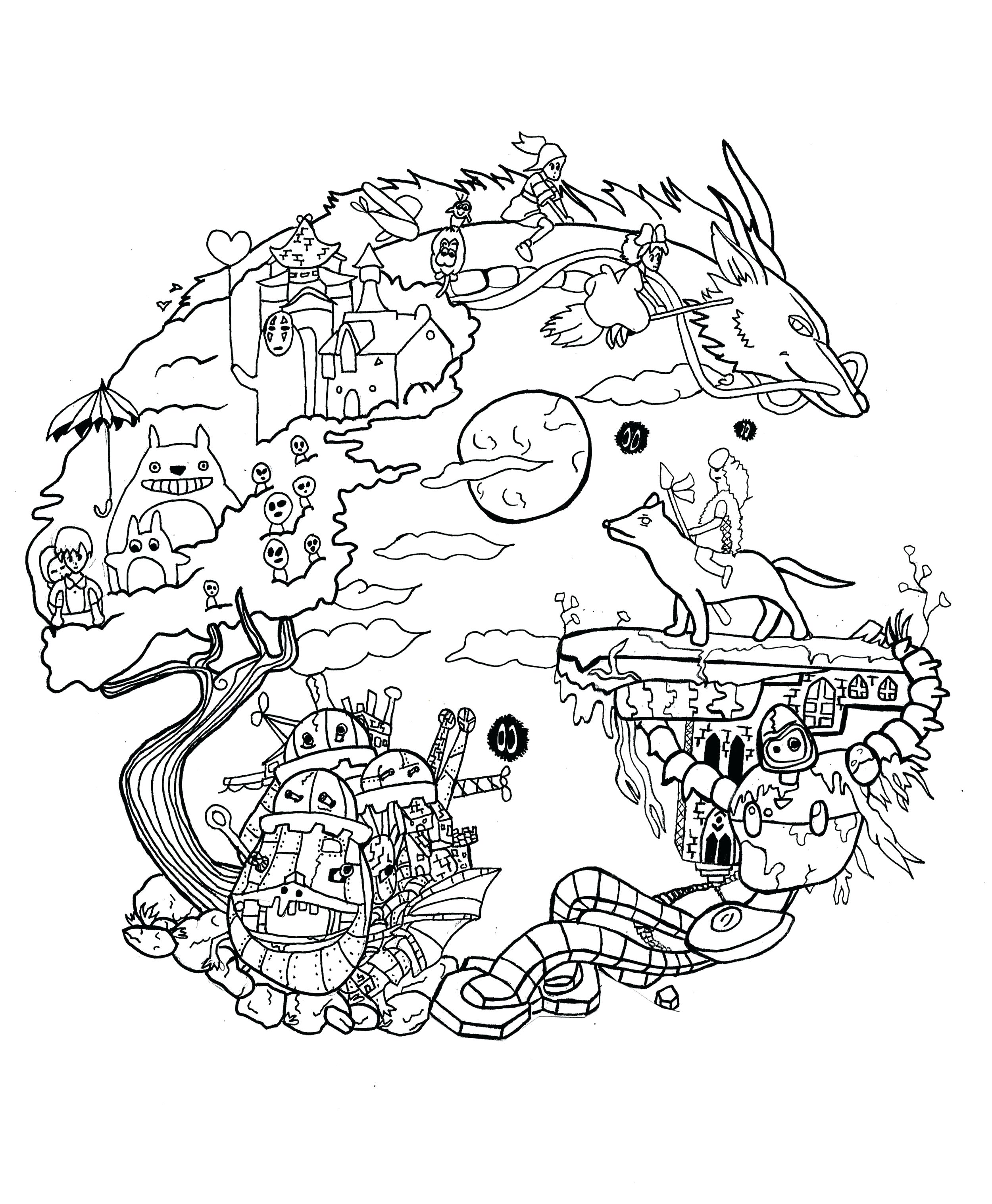 2500x3035 Coloring My Neighbor Totoro Coloring Pages