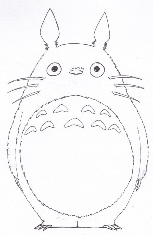 600x921 Lineart Totoro By Silveru121 On Drawing