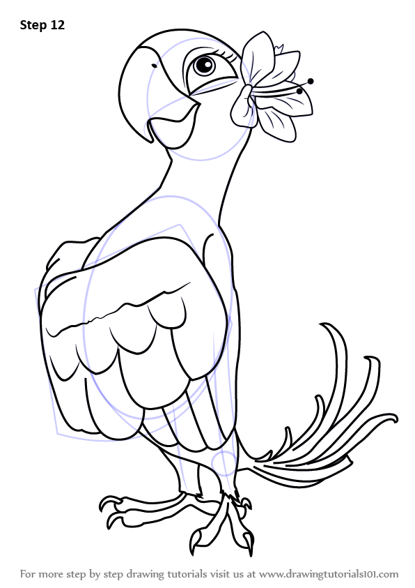 596x843 Learn How To Draw Jewel From Rio (Rio) Step By Step Drawing