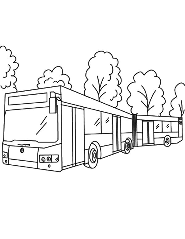 600x775 Folding Bellows City Bus Turn Around Coloring Pages