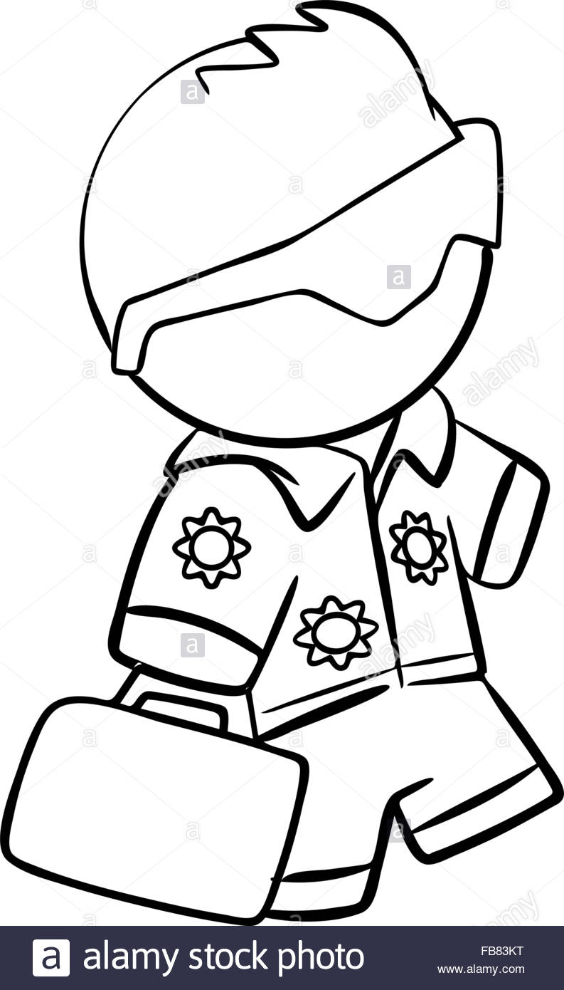 793x1390 Line Drawing Of A Tourist Going On Vacation Stock Vector Art