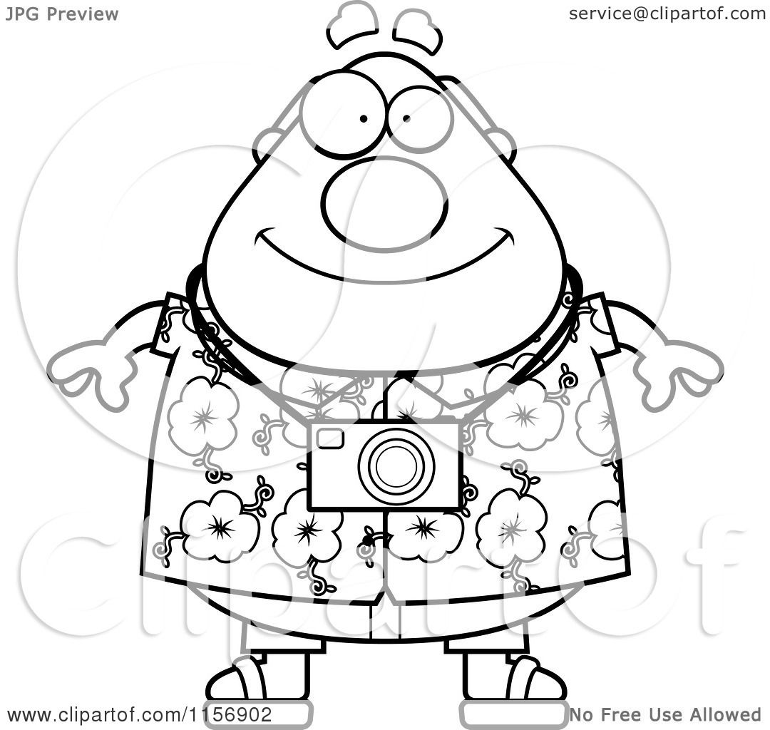 1080x1024 Cartoon Clipart Of A Black And White Tourist Man