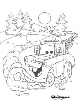 264x338 Tow Mater Car 2 Movies Coloring Page Print Out