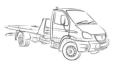 449x246 Sketch Tow Truck. Stock Vector Designer