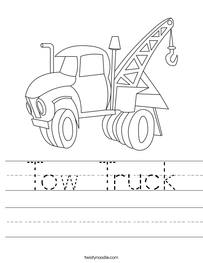 685x886 Tow Truck Worksheet