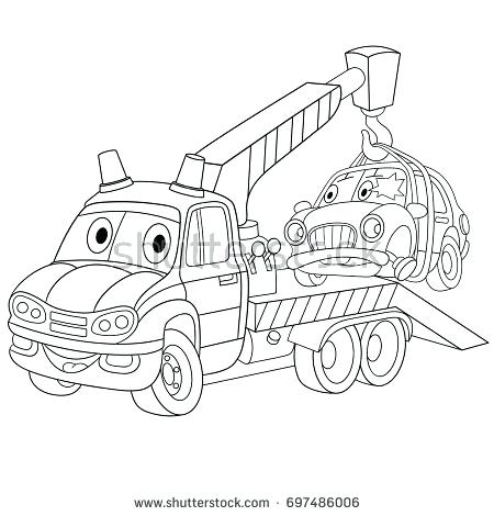450x470 Coloring Truck Coloring Page Of Cartoon Tow Truck With A Broken
