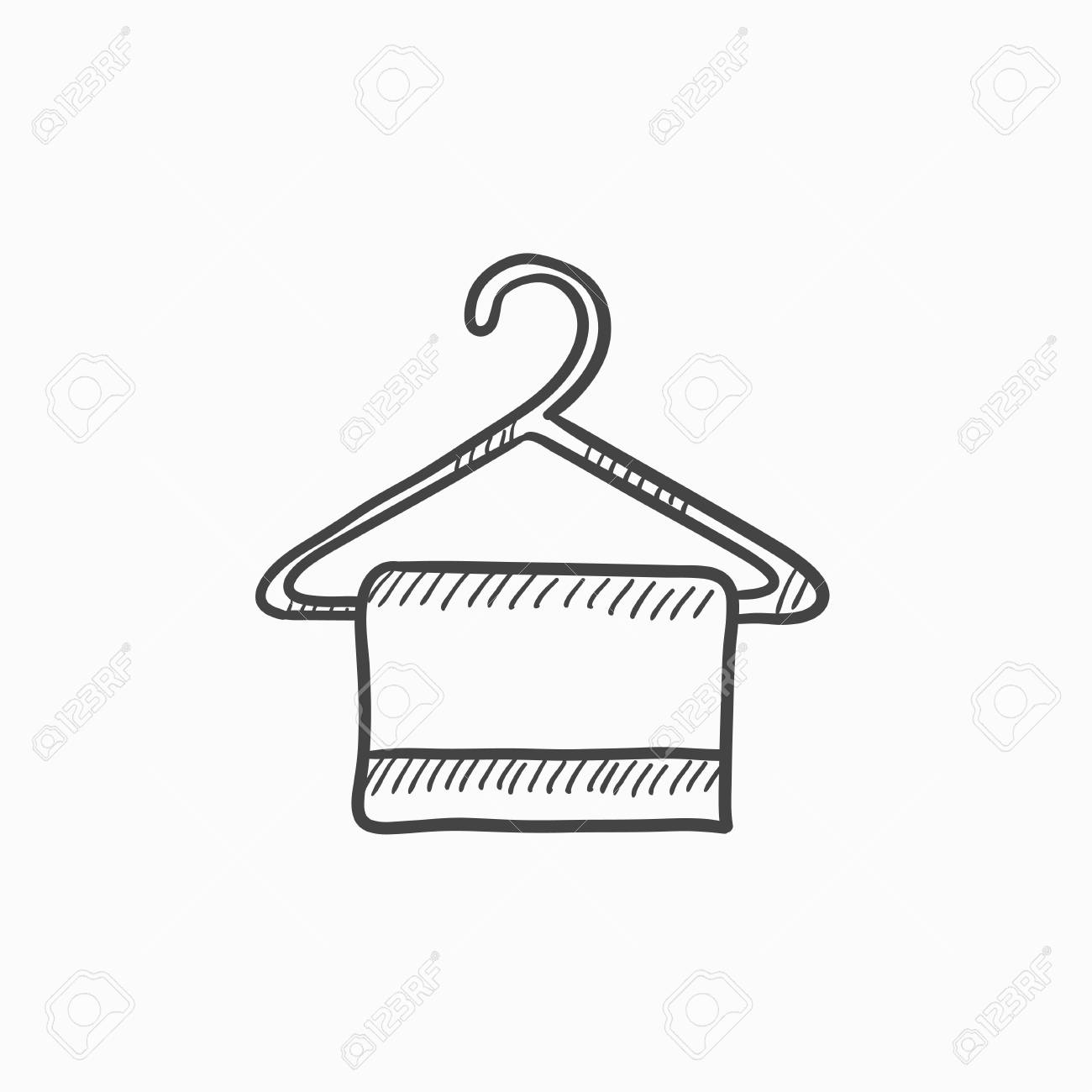 1300x1300 Towel On Hanger Vector Sketch Icon Isolated On Background. Hand