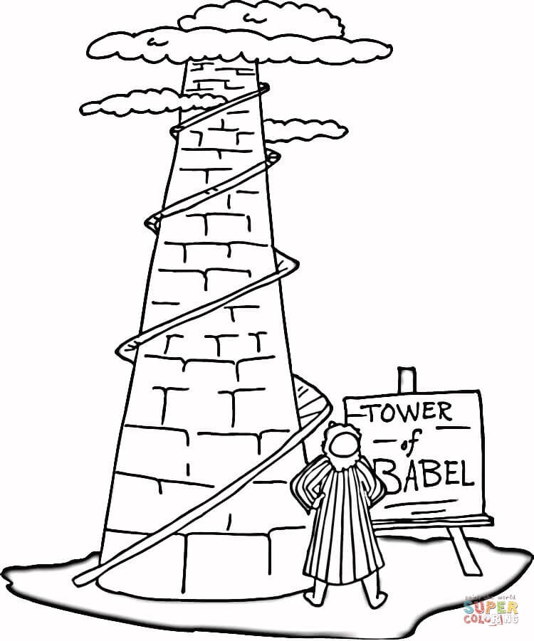 750x901 Perfect Tower Of Babel Coloring Page 18 About Remodel Kids
