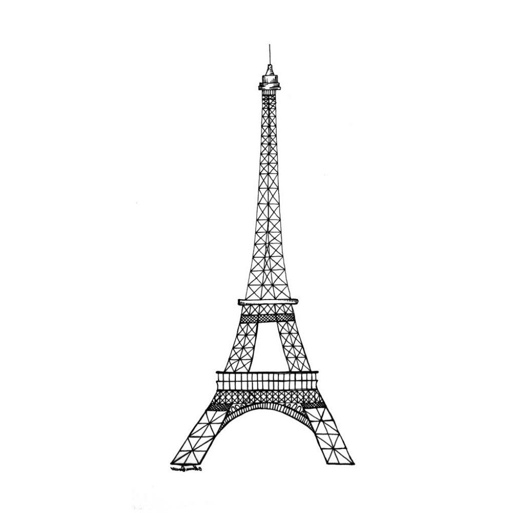 1024x1024 Eiffel Tower Drawing Simple Eiffel Tower Coloring Page Free