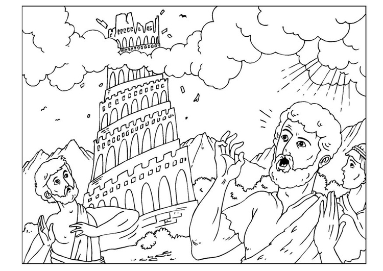 750x531 Coloring Page Tower Of Babel