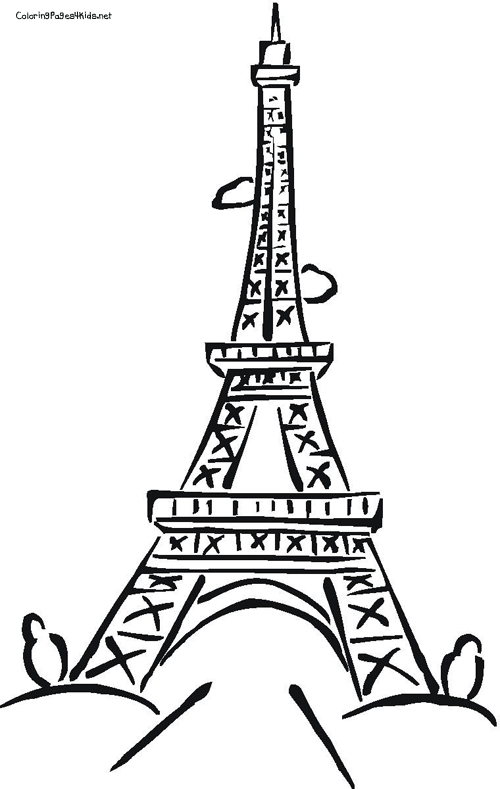 500x789 Eiffel Tower Coloring